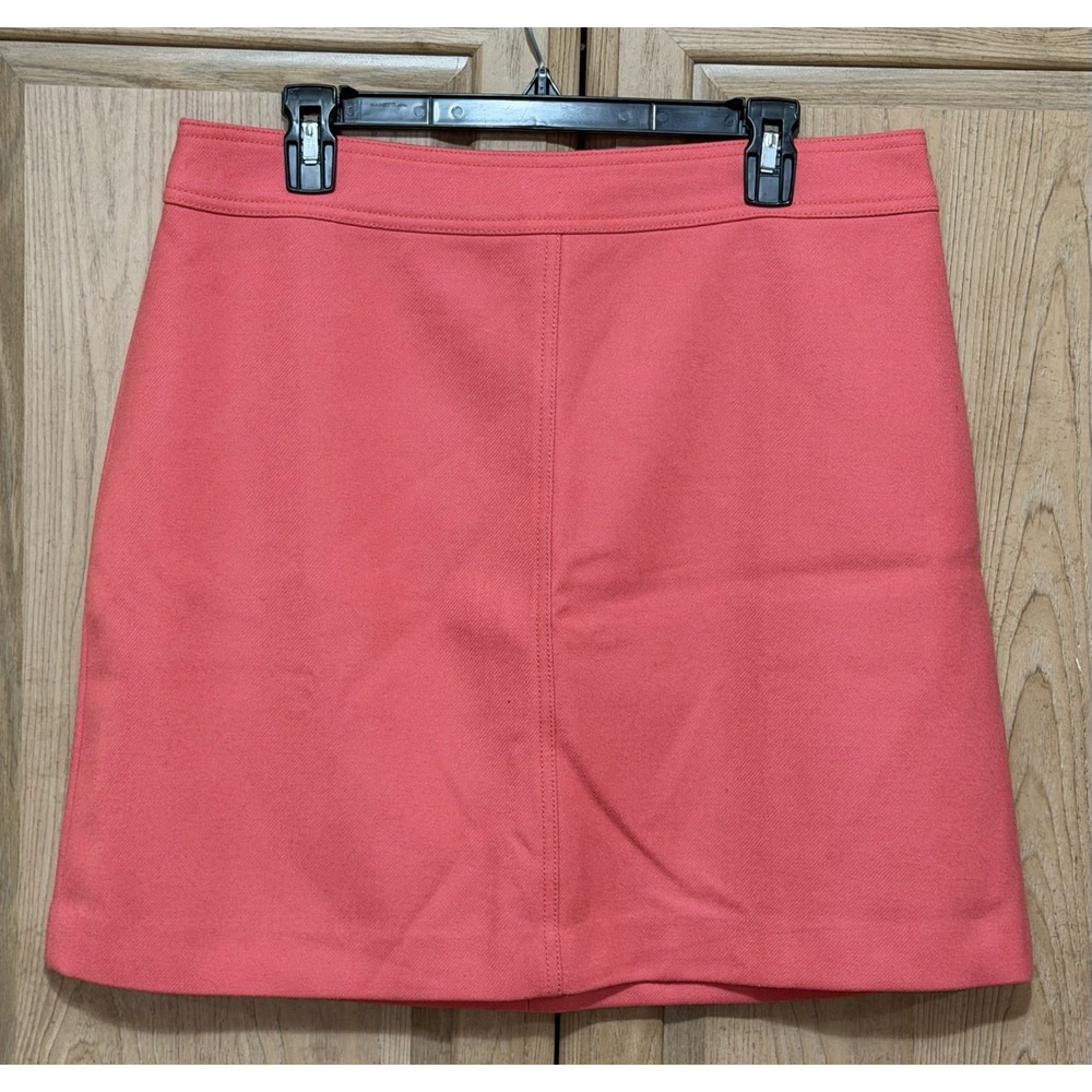 J. Crew 100% Wool Mini Skirt Women's Size 14 Peach Lined Office Preppy Corpcore